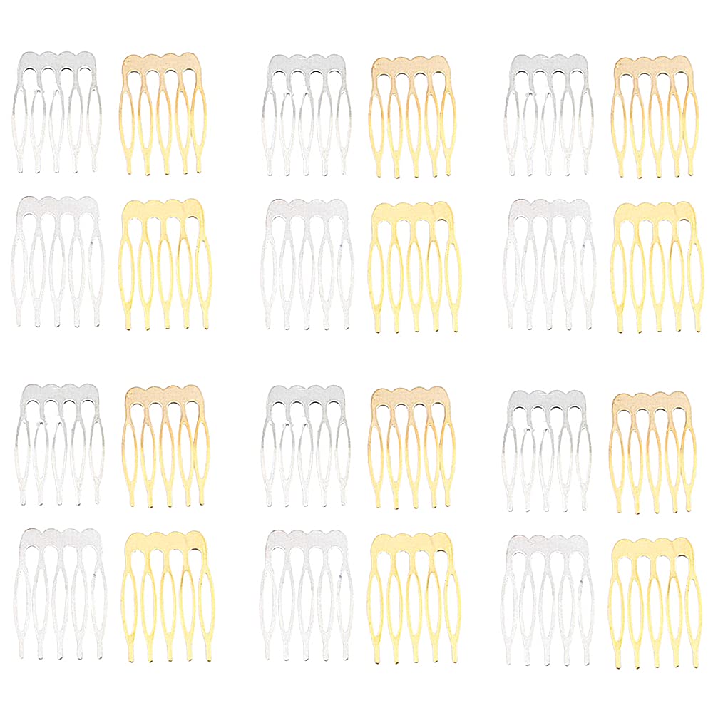 40 Pcs Metal 5 Teeth Hair Combs Metal Wire Hair Clip Side French Twist Comb Hair Clips for Women Thick and Fine Hair Side Comb Set Hair Slides