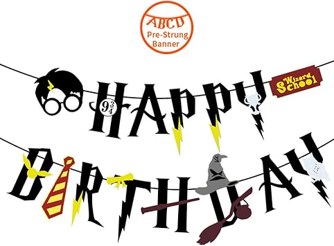 Amazon Com Yohold Wizard Happy Birthday Felt Banner For Wizard