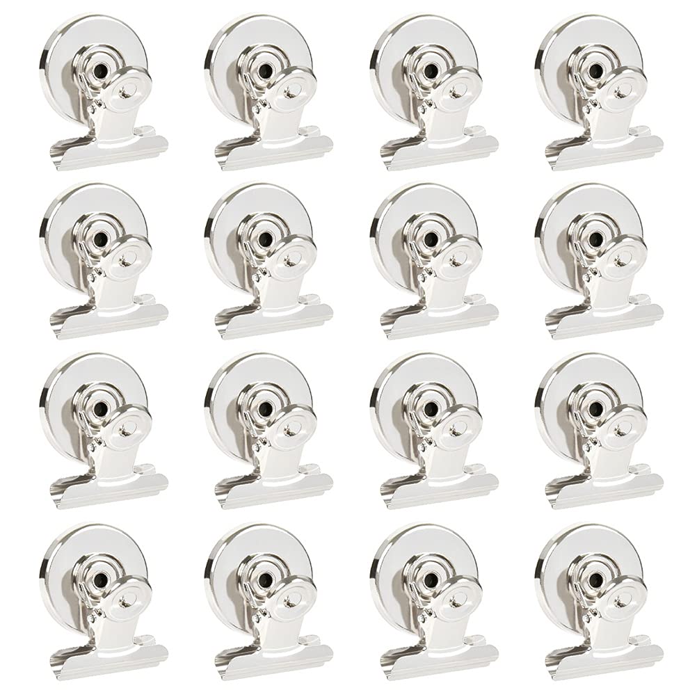 20pcs Magnetic Clips, Magnetic Metal Bulldog Clips Strong Fridge Magnet Hook Clip Perfect Magnetic Clip Kitchen Refrigerator Freezer Scratch-resistant Magnets Whiteboard Magnet, for Home Office School