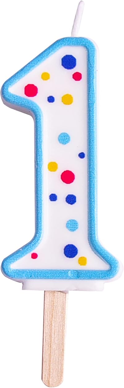 PME Blue Number 1 Candle Large Size 63 mm On Wooden Stick