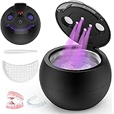 SAYCLO Dental Ultrasonic Retainer Cleaner - 48kHz Dental Cleaning Pod for Denture, Braces, Mouth Guard, Toothbrush Heads, Jewelry, 4 Modes Retainer Cleaner Machine with Digital Timer & 200ML,Black
