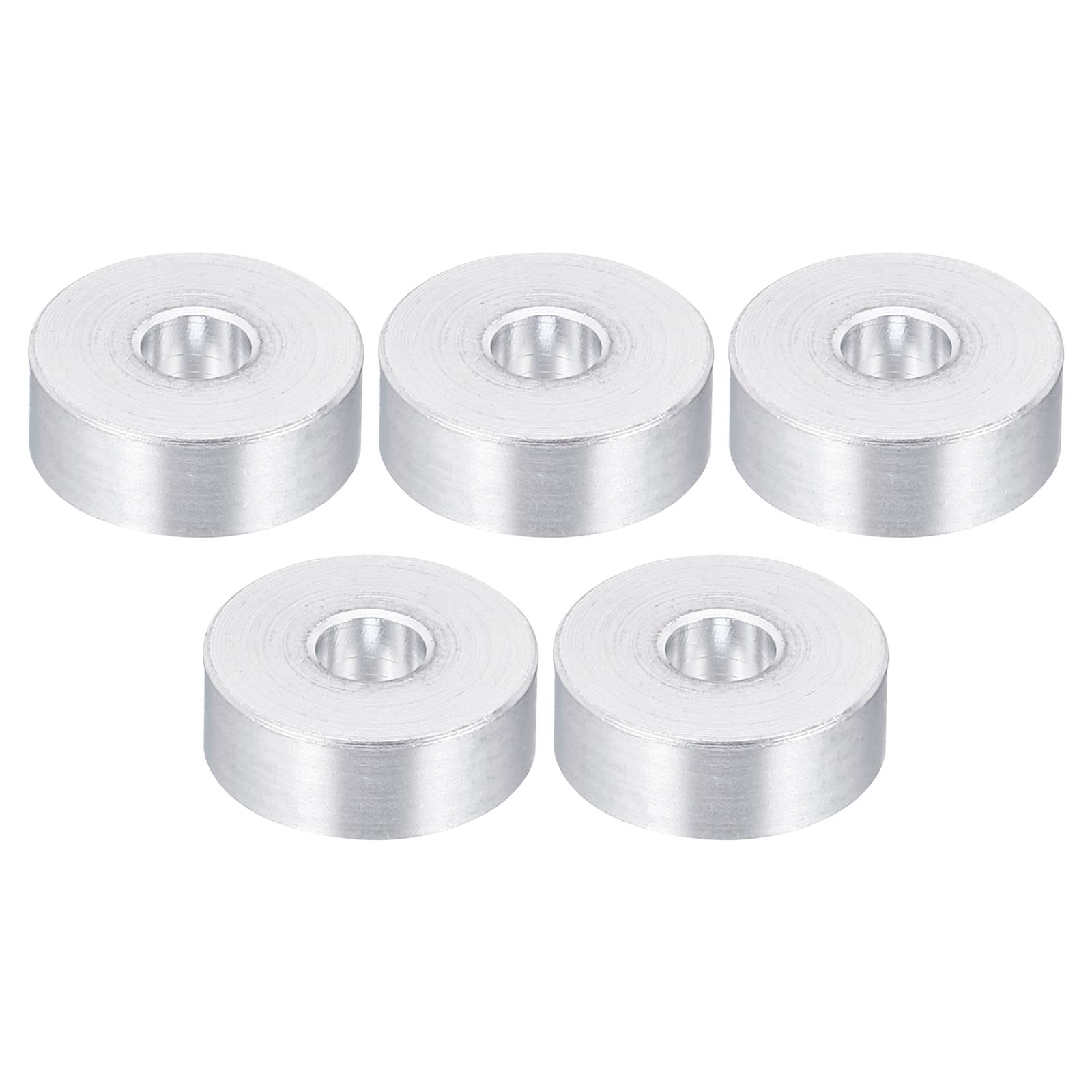 PATIKIL M5 Aluminum Spacer, 5 Pack 5.2mm ID x 16mm OD x 6mm L Metal Spacer Aluminum Round Plain Finish Spacer Screw Standoff for M5 Screw Bolts