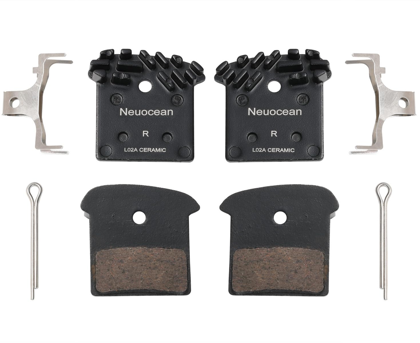 2Pair Disc Brake Pads With Cooling Fin, Ceramic Bicycle Brake Pads For SHIMANO XTR/DEORE XT/SLX/DEORE/ALFINE