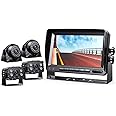 eRapta HD 1080p Backup Camera System Kit, 7-inch Reversing Monitor with Quad Split Recording IP69 Waterproof, Rear View Side View Cameras, Backup Camera for RV Truck/Trailer/Tractor/Box/Camper Y0202