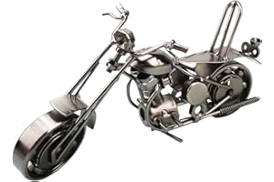 BEJARM Collectible Vintage Style Vehicles Motorcycle Model,Creative Retro Iron Art Motorcycle Miniature Sculpture Home Decor Ornaments Table Book Shelf Decoration Gift (Copper-A)