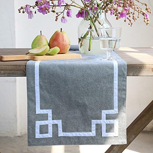 Table Runner Geometric Patterns Dark Grey Cotton Coffee Table Bed Flag Dining Table Modern Simple Northern Europe Tablecloth ( Size : 34*180cm )