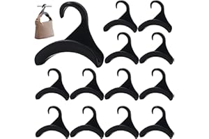 NATURAHAND 12 Pcs Purse Hanger Hook Acrylic Black Bag Tie Handbag Belt Hanger Closet Organizer Storage Handbags Tote Holder for Storing Handbags Satchels