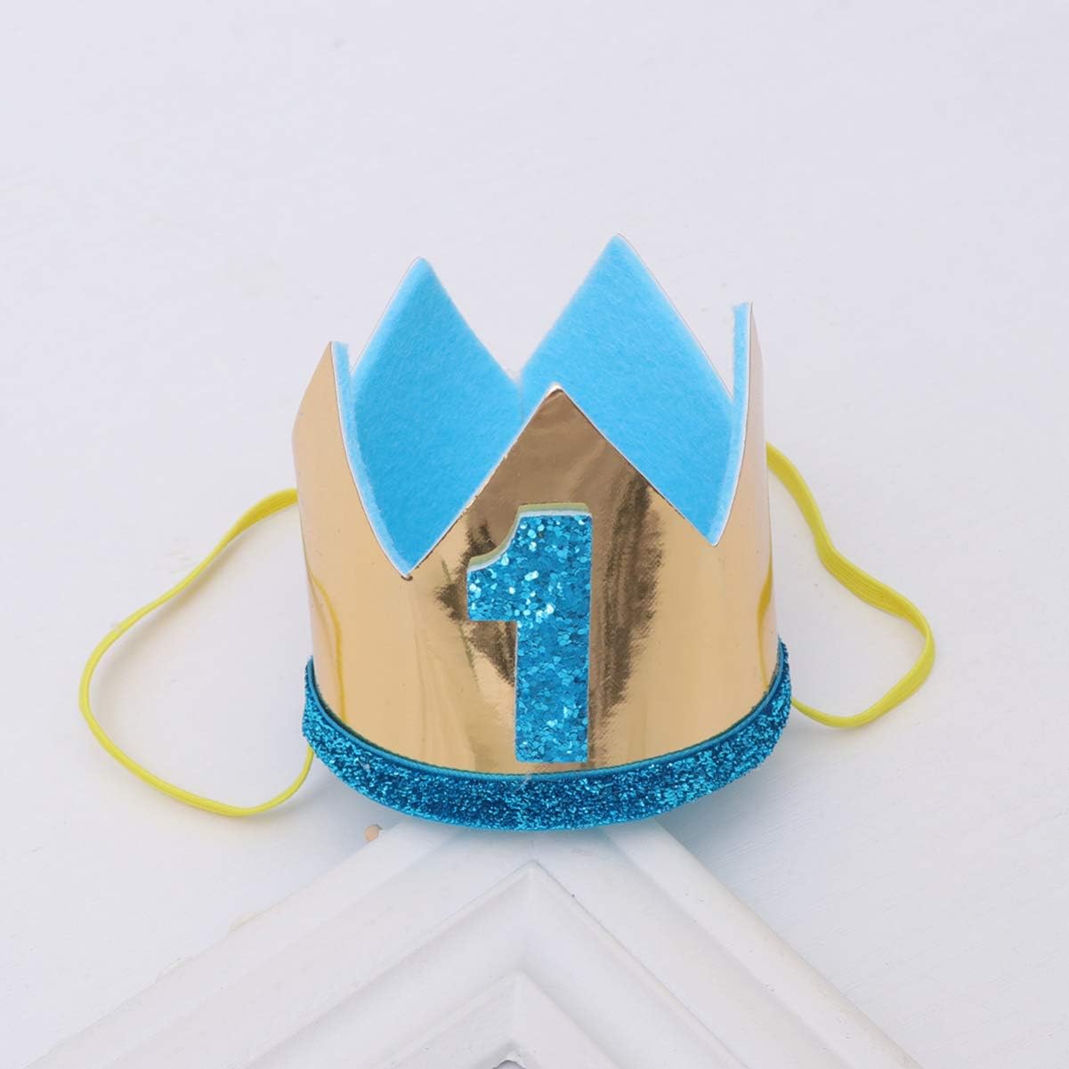 STOBOK 1St Birthday Hat for Boys and Girls Baby Crown Party Headwear Glitter Party Decoration 3.1X3.1X2.9 Inch - Image 5
