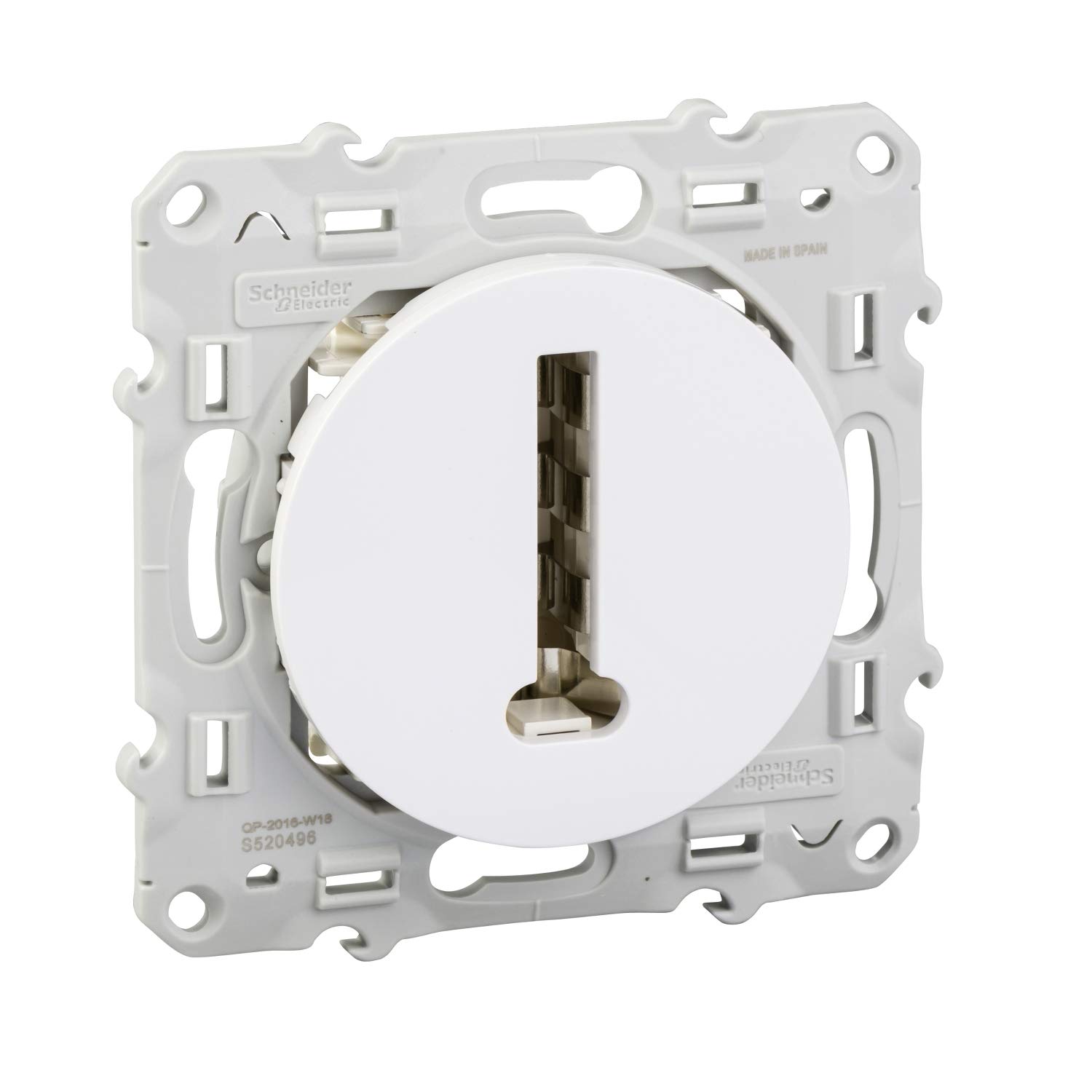 Schneider Electric Odace S520496 Telephone T Socket White