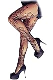 FIYOTE Women's Sexy Charming Floral Pattern Fishnet