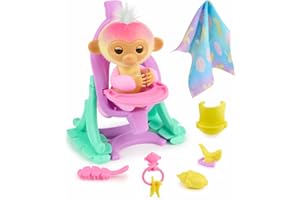 Fingerlings 2023 Interactive Baby Monkey Nursery Playset – Jas with 2-in-1 Cradle and High Chair, and 6 Accessories (Ages 5+)