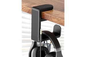 Rotating Headphone Stand, Headphone Hook Desk, Adjustable Clamp on Headphone Holder, Headphones Holder with 360 Degree Swivel
