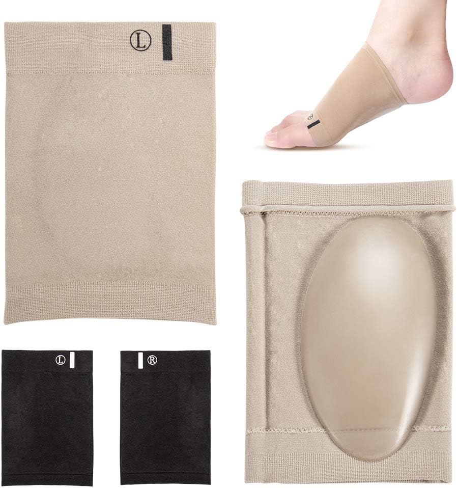 Arch Support Plantar Fasciitis Soft Gel Support Sleeves for Flat Foot Plantar Fasciitis Support Feet Pain Relief Arch Support Insoles Elasticity Size W*L*T：2.95 * 4.33 * 0.39in 2 Piece