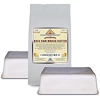 ANCIENT HEALTH REMEDIES Organic Unrefined Raw MANGO BUTTER JAR/BLOCKS Bulk, Light Mango Aroma, Non-Greasy Base for Beauty, Sk