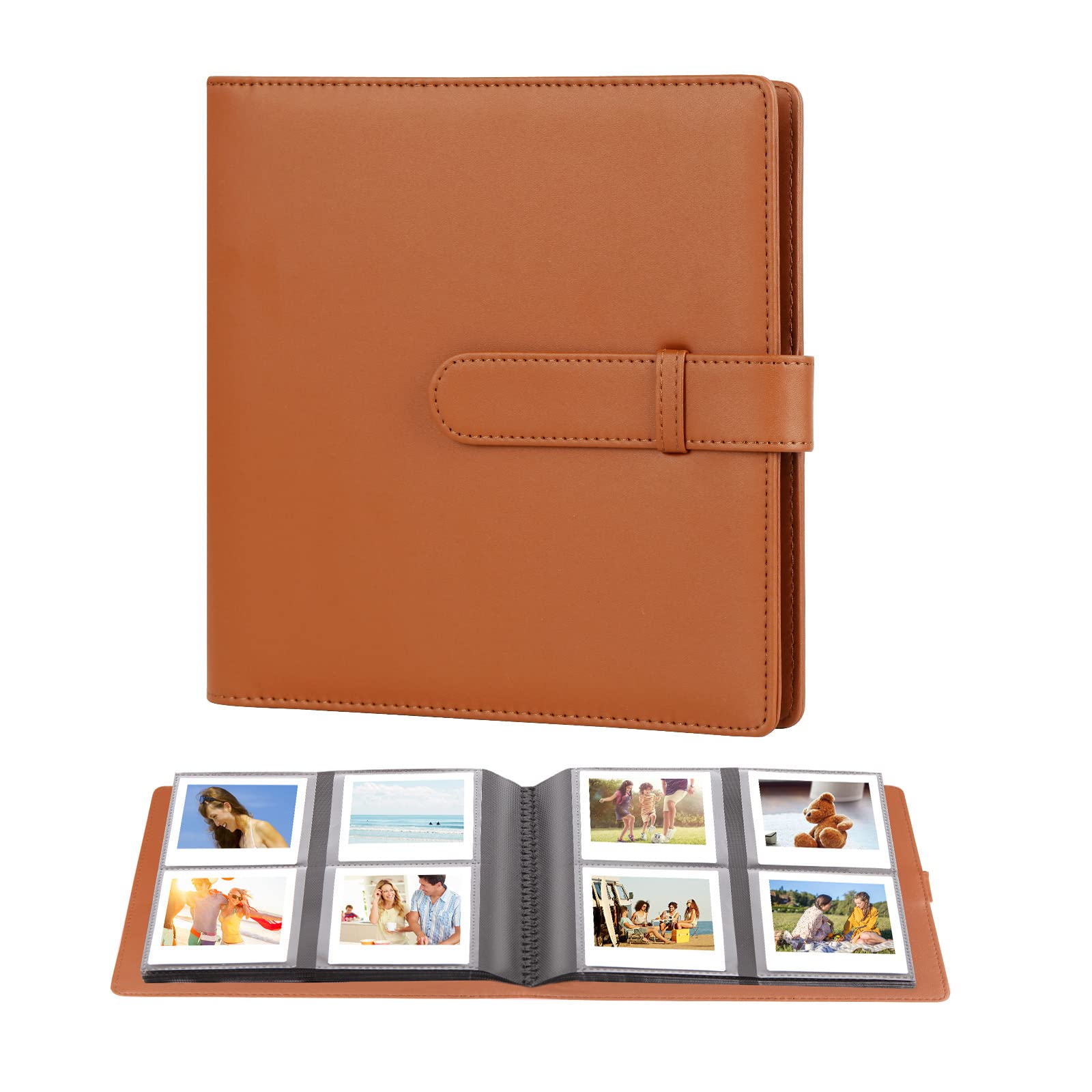 288 Pocket Photo Album for Fujifilm Instax Square SQ1/SQ6/SQ10/SQ20/SQ40 Instant Camera and Kodak Mini Shot 3 Film,Holds 3x3” Photos (Brown)