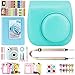 Elvam 12 in 1 Camera Accessory Bundles Set for Fujifilm Instax Mini 8 - Mint Green (Mini 8 Case/Camera Strap/Album/Film Frames/Stickers/Border Stickers/Lens/Filter/Owl Clip/Pens/Scissors)