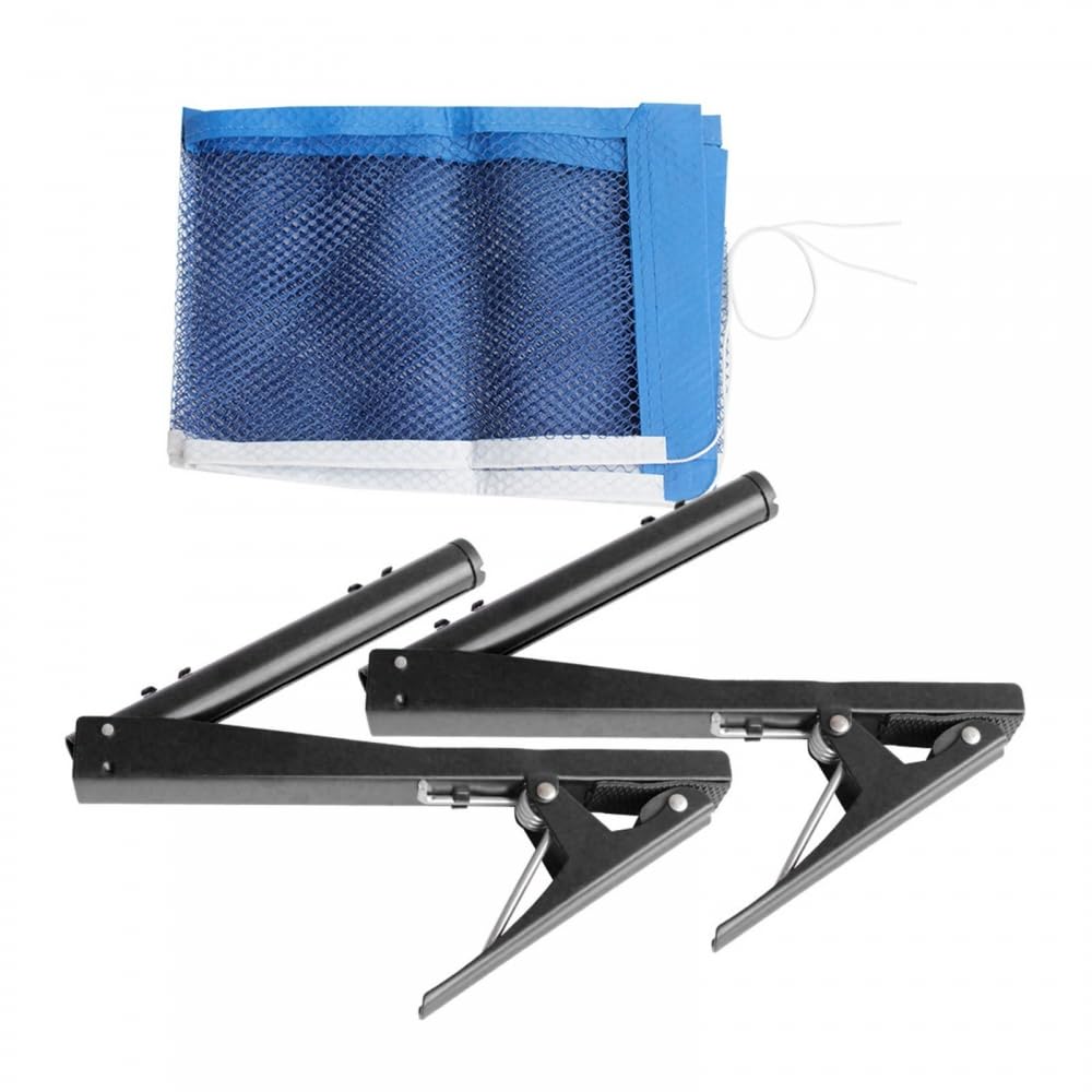MiOYOOW Table Tennis Net Post Set, Ping Pong Net Collapsible Table Tennis Clamp Stand for Indoor Outdoor Sports Training