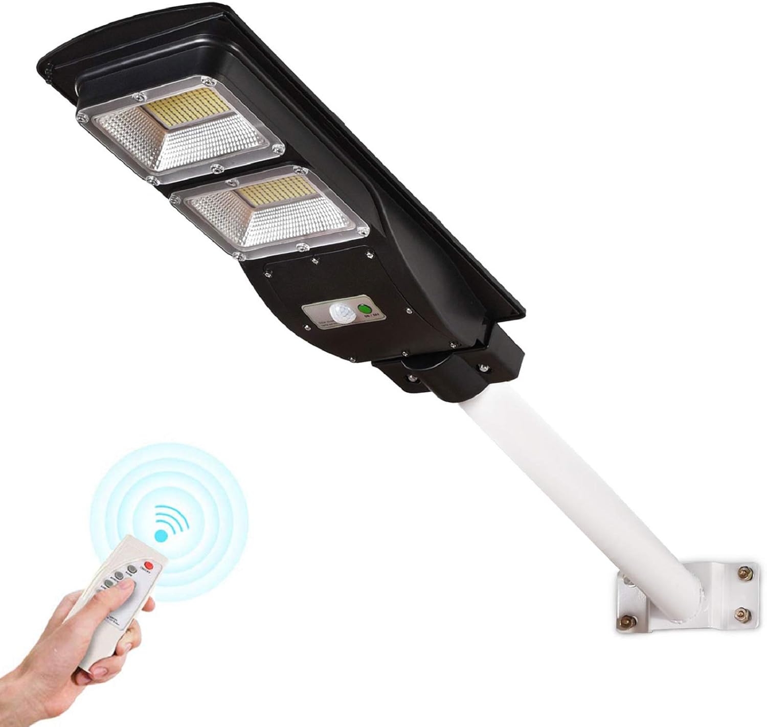 Dailyart LED Solar Street Light Outdoor Lights Solar Powered with Remote Control and Motion Sensor Waterproof Dusk to Dawn Perfect for Yard, Patio, Garden, Street, Basketball Court, 60W, 6000K, IP65