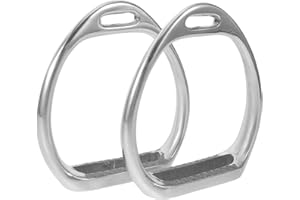 Wakauto High Strength Aluminum Alloy Horse Stirrup Pair for English Saddle, Non-Slip Equestrian Tack Track