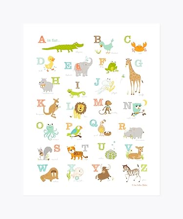 animal alphabet wall art