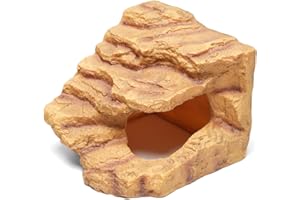 Repticircle Resin Reptile Hideout Cave,Natural Habitat Decor for Bearded Dragon, Leopard Gecko, Lizards & Turtles,Terrarium Tank Accessories