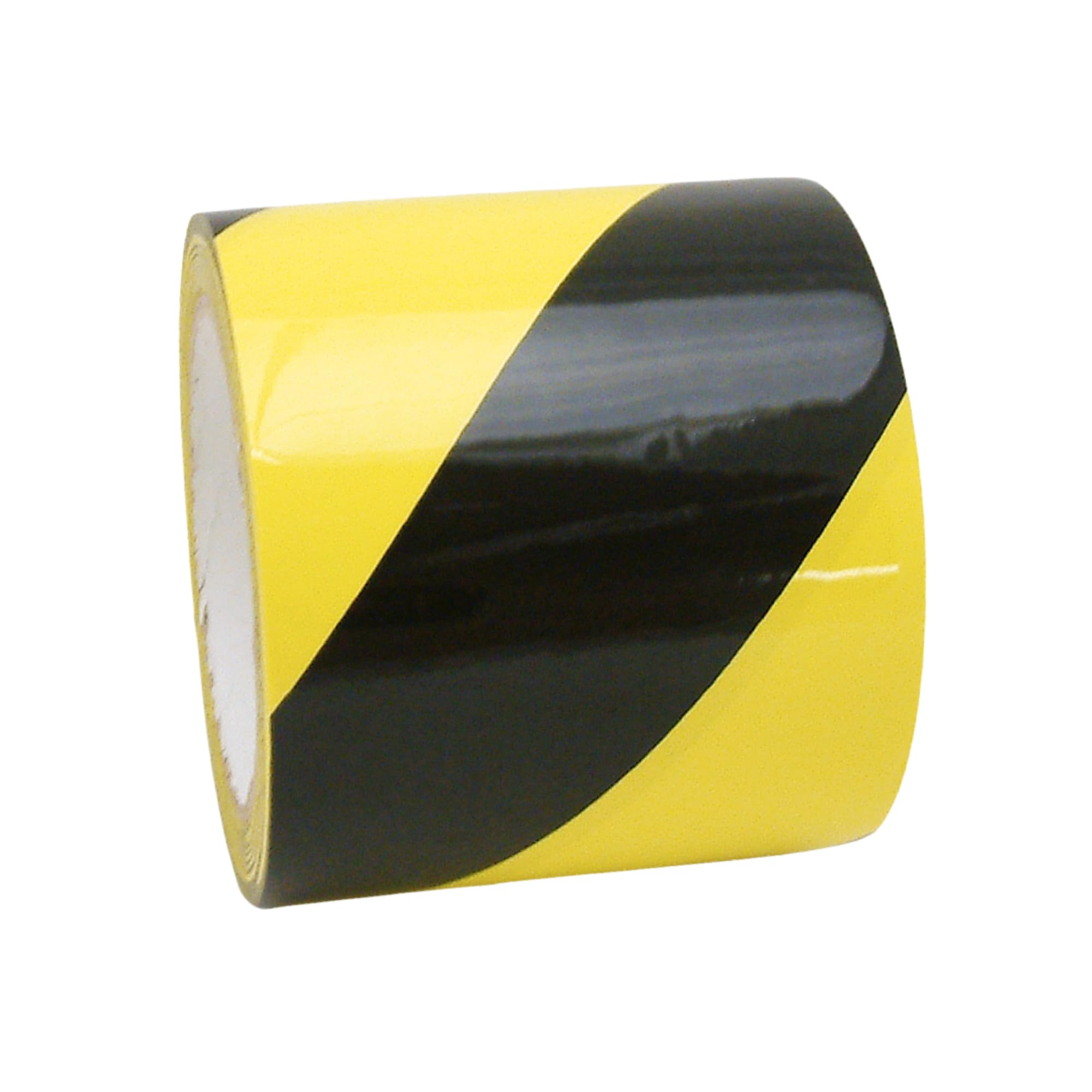 J.V. Converting JVCC Laminated Premium Hazard Warning Tape 9 mils thick, (HZ-8LP), 4 in. (96mm actual) x 18 yds. (Black with Yellow stripes)