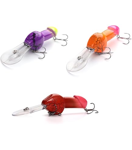 ZooAatrts 27g Fishing Lure Minnow Penis Dick Diving Funny Rattle Crankbait Gift Spinner Bass (2), Spoons