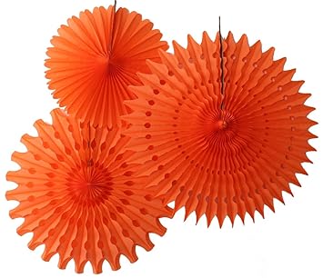 Devra Party Orange Paper Fans