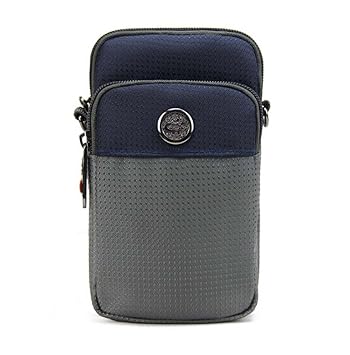 KISS GOLD (TM Wasserabweisende Hüfttasche Waist Bag Handytasche mit Karabiner & Zwei Reißverschluss Taschen für Sport