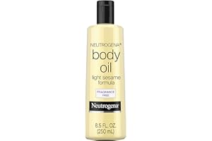 Neutrogena Body Oil, Light Sesame Formula, Fragrance Free, Lightweight Moisturizing Body Oil for Silky, Soft Skin, Non-Greasy Hydration, 8.5 fl oz Bottle, 1 Count