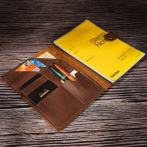 wowlomo Leather Notebook Cover for Steno Notebook 9" x 6" inch