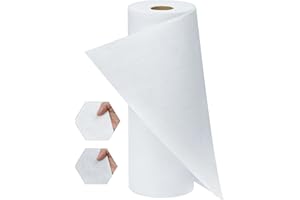 PLANTIONAL Iron-On Fusible Fleece Interfacing: 11.8 Inches x 10 Yards Medium Weight One-Sided Loft Iron On Fusible Fleece White for Quilting Tote Bags and Home Decor