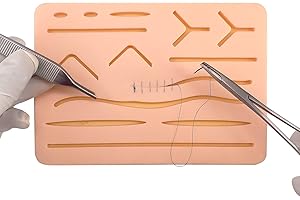 Medarchitect Upgraded Large 3-Layer Suture Pad with Wounds for Practicing Suturing - Not Easily Separate, Tear or Rip (with Anti-Slip Based)