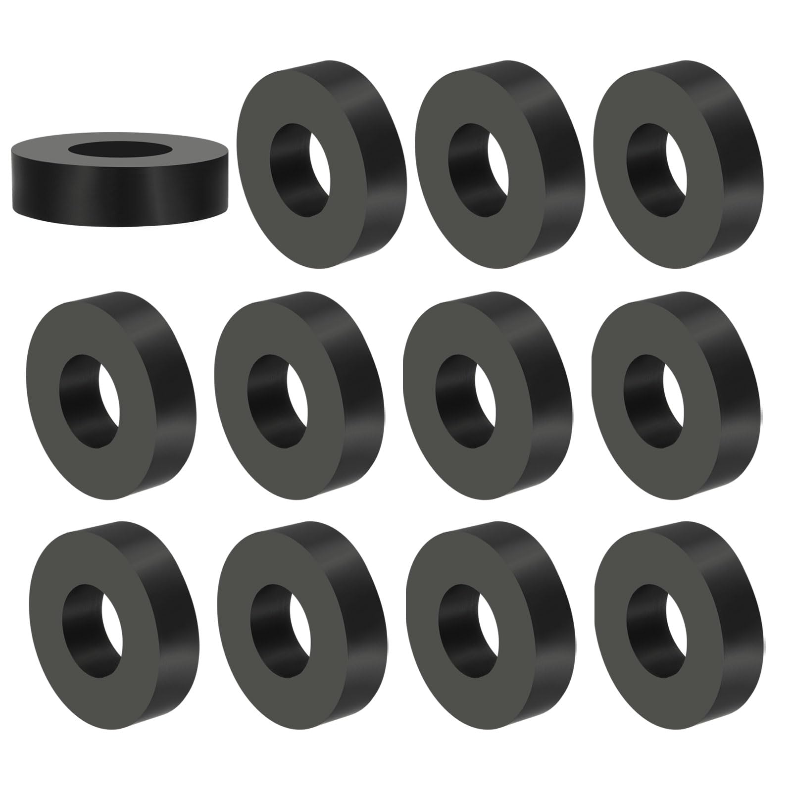 PATIKIL Multi Purpose Rubber Spacer, 12 Pcs 18mm ID x 38 OD x 10mm T Neoprene Round Anti-Vibration Isolation Pads Isolator Rubber Bushings Spacer Washer for HVAC Bolts Car Accessories