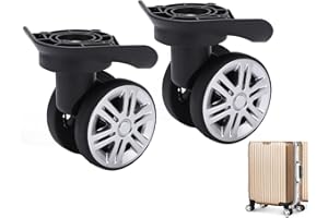 Natudeco 2Pcs A19 Luggage Porous Wheels Mute Double Row Wheels Suitcase Casters Lockbox Spinners Wheel Swivels Wheel Replacement Travel Customs Box Repair Accessories