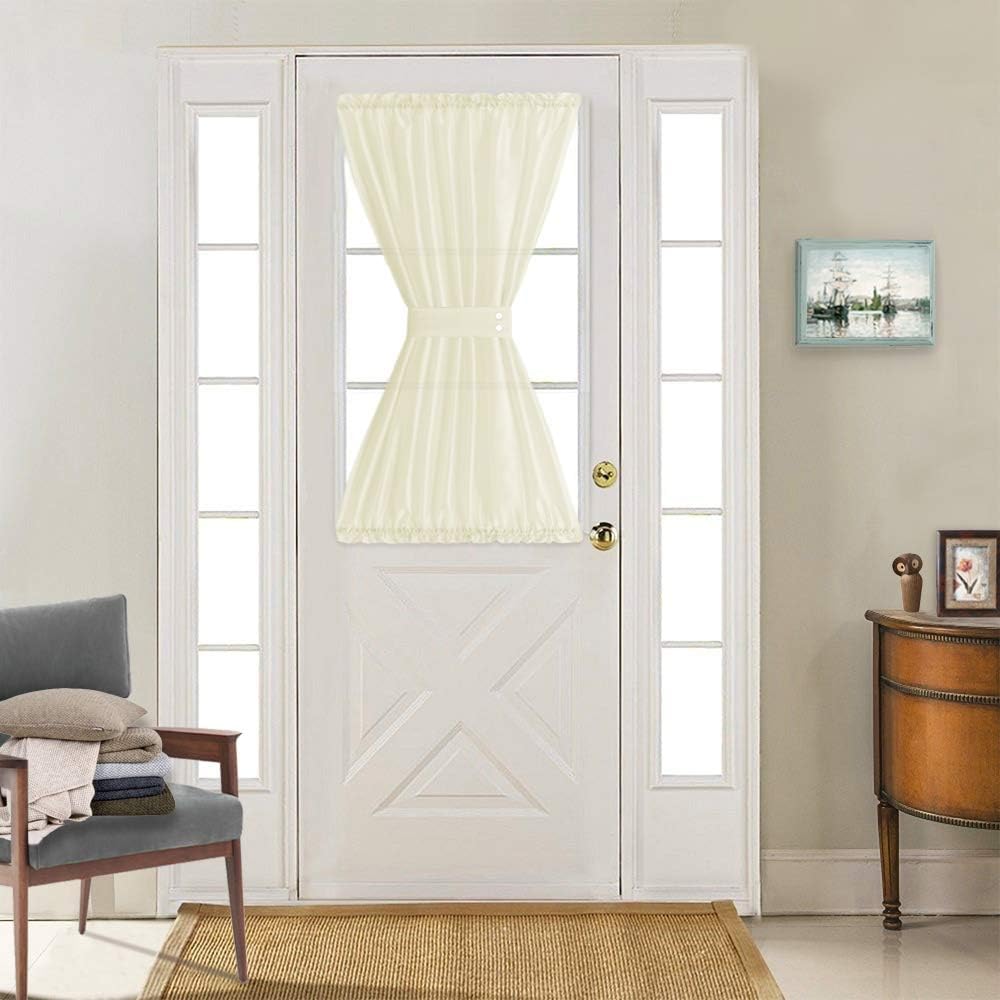 Amazon Com Beige French Door Panels For Living Room Door Curtains For Bedroom Kitchen Curtains Panels 54 W X 40 L Inch Length 1 Panel Furniture Decor