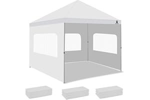 MordenApe Sunshade Sidewall with Mesh Window for 10x10 Pop Up Canopy - Straight Leg, Outdoor Instant Canopy Sidewalls, 3 Pack (10 x 10, White with Silver Coating)