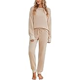 Snuggle Sac Ultrasoft Women's Pajama Set, Cozy Warm Fleece Loungewear Long Sleeve 2-Piece PJs for Winter