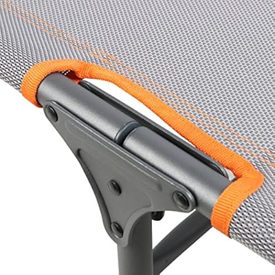 PORTAL Adjustable Folding Reclining Lounger, Set Up Size: 76" (L) X 25" (W) X 15.75" (H), Grey, Orange 61NpT%2B1SAML