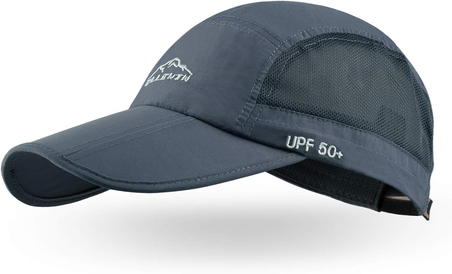ELLEWIN Men's Baseball Cap UPF50 Hat W/Foldable Long Large Bill,One Size,D-Grey: Clothing