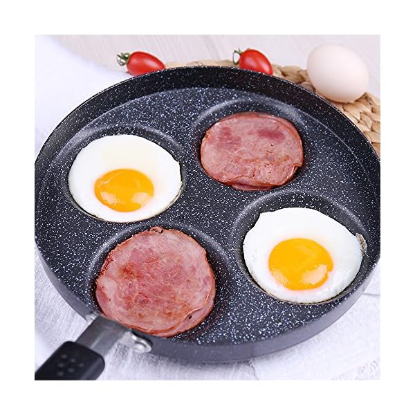 MyLifeUNIT Aluminum 4Cup Egg Frying Pan, Non Stick Egg Cooker Pan