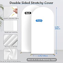 Hemmotop 6.6 ft White Arch Backdrop Cover, Spandex