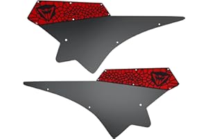 GAM OFF-ROAD SOLUTIONS GAM Can am Maverick X3 2017-23 Side Racing Number Plates Holder Pair (Black with Red GAM logo)