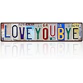 Metal Tin Sign Love You Bye Above Door Wall Decor – Romantic Bedroom, Hallway & Entryway Wall Art, Home Decorations, 16 x 4 Inches