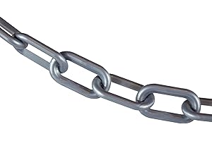 Mr. Chain Plastic Barrier Chain, Silver, 2-Inch Link Diameter, 25-Foot Length (50008-25)