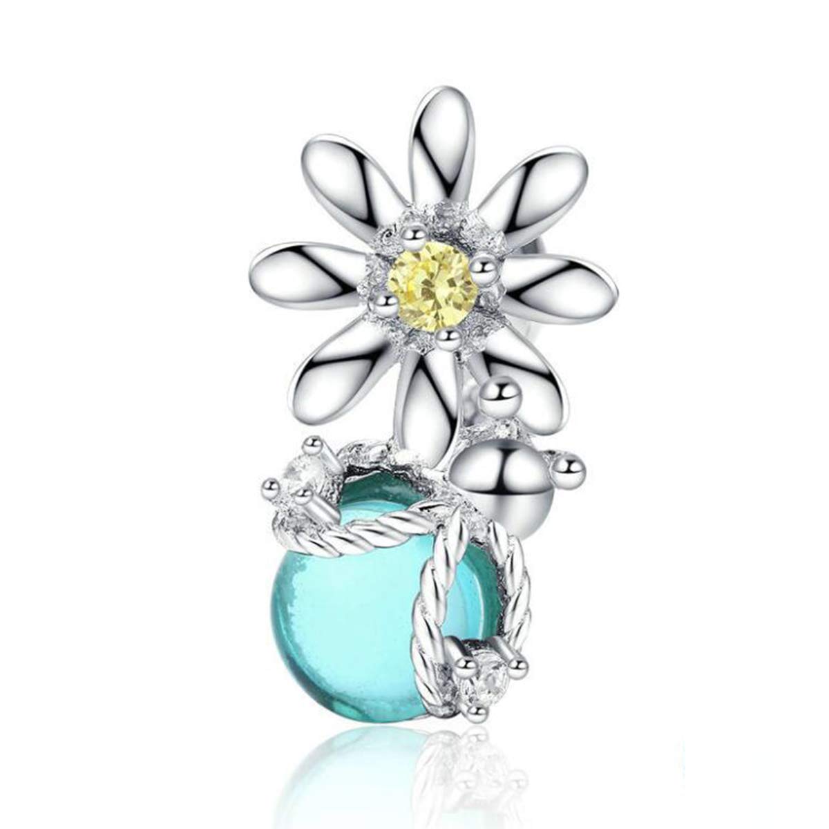 Anniversary Birthday Gifts 925 Sterling Silver Love Flower Rose Sunflower Charms For Pandora Bracelets (Flower Charm)