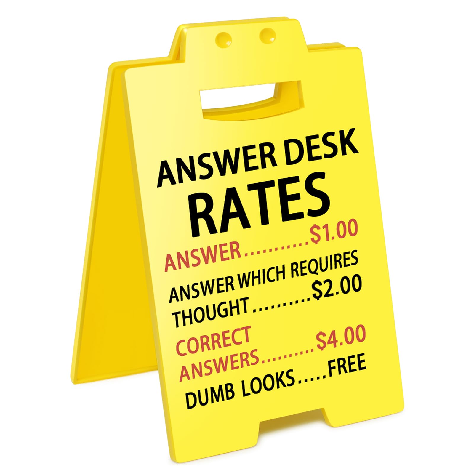 Photo 1 of Smilelife Funny Office Cubicle Decor Answer Desk Rates Desk Sign Team Office Gag Gifts for Coworker Teammate Employee Boss Manager Supervisor