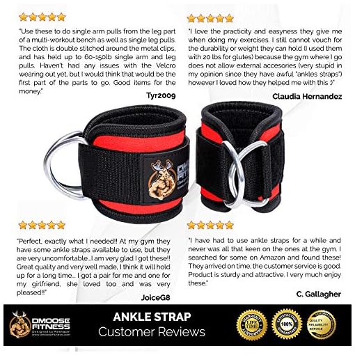 DMoose Ankle Strap for Cable Machine Attachments - Rust Resistant Coated Black D Rings Gym Ankle Cuff for Kickbacks… - Image 5