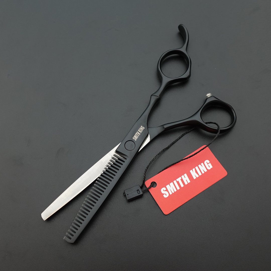 6.0 Inches Professional hair cutting thinning scissors set with razor (Black) : Beauty