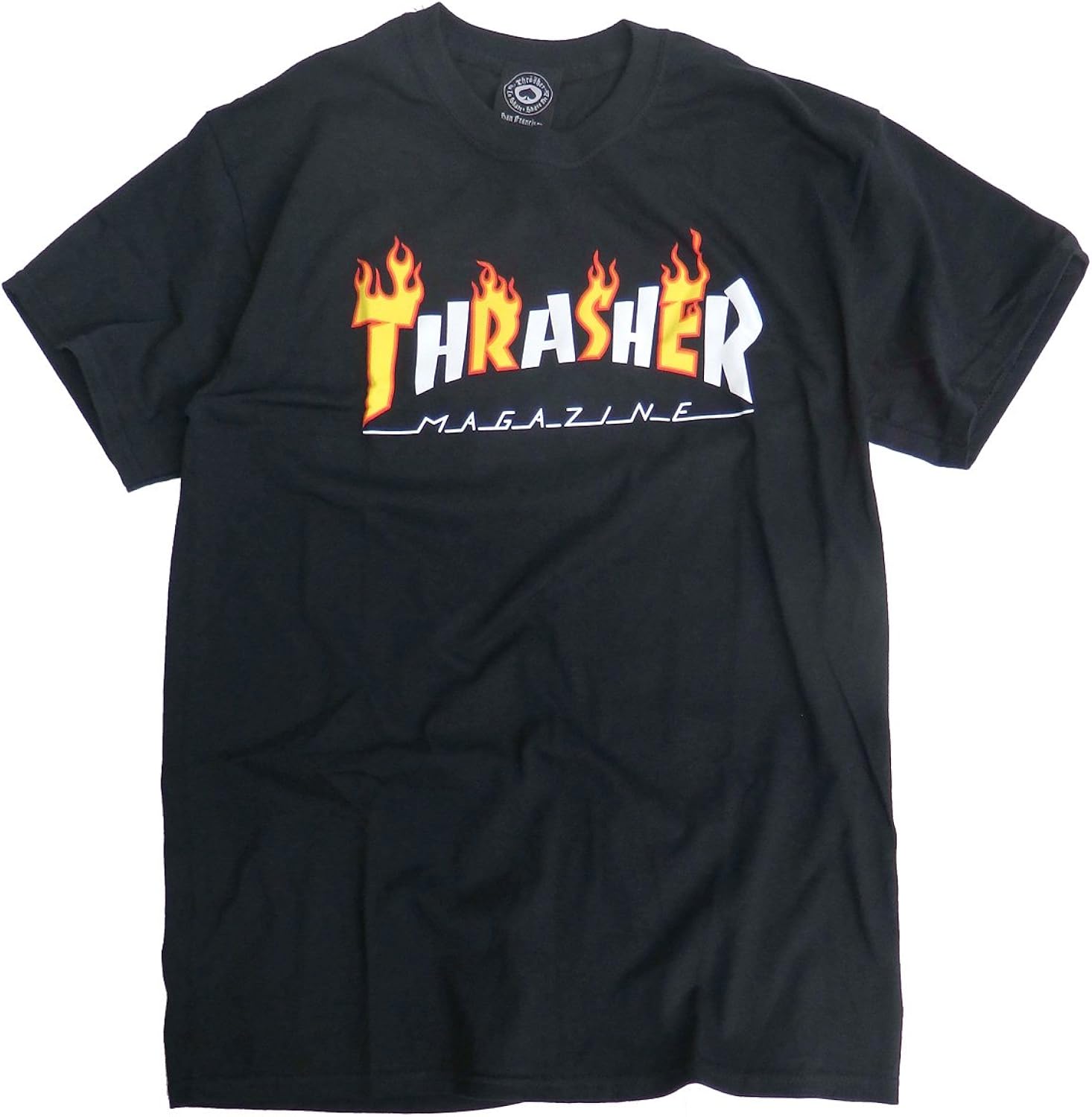 Amazon Thrasher Tシャツ フレームロゴ 半袖tシャツ トップス スラッシャーマガジン インポート Sサイズ ブラック Tシャツ カットソー 通販